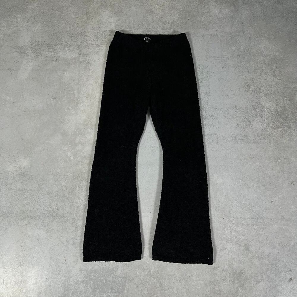 Girls Flared Leg Art Class Black Fuzzy Knit Pants Size XL 14/16